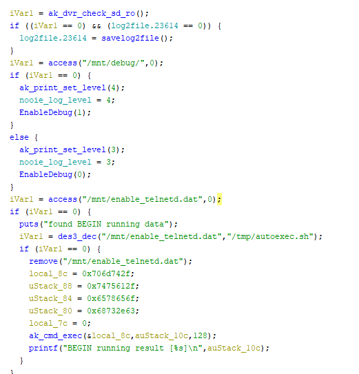 Ghidra code showing a file being read from the SD card and sending it to 3DES decryption